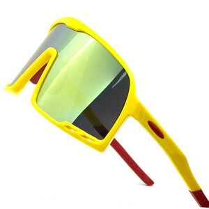 Sport Sunglasses Mirrored‎ Lens Shield Sunglasses Cycling Running Glasses Lentes